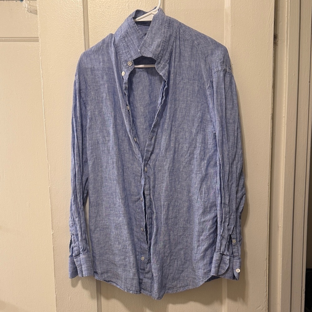 Emporio Armani Light Blue Casual Button Down Shirt